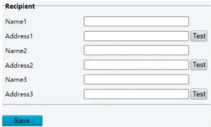 Recipient Name1 Address1 Test Name2 Address2 Test Name3 Address3 Test Save