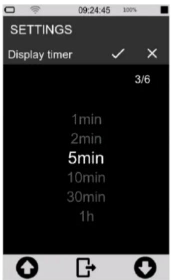 Senseca XPT801 - Setting the display auto power off - 1