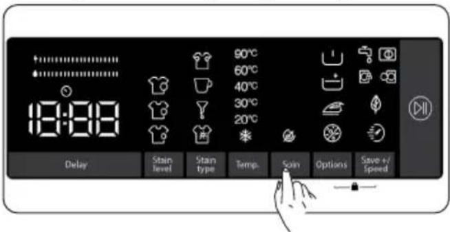 19:00 Delay Stain Level Stain type Temp. Spin Options Save +/ Speed 90°C 60°C 40°C 30°C 20°C