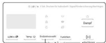 J/Min Temp Endzeitverwahl Funktion Dampf Nachlegen