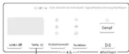 J28 / ★ 3 Sek. Drücken für Individuell / Signal/Kondersicherung/Nachlagen U/Min □ Temp ▼ Endzeitvorwahl Funktion ▶II ★Nachlagen