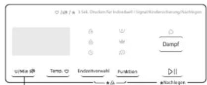 Joh / ★ 3 Sek. Drücken für Individuell / Signal/Kinderüberschung/Nachlegen U/Mie s@ Temp. ▼ Endzeitvorwahl Funktion ▶II ★ Nachlegen