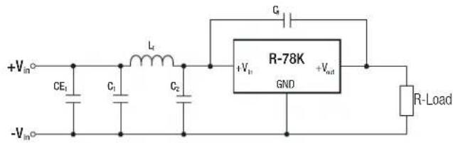 +V_in CE1 C1 L1 C2 +V_in R-78K GND +V_out -V_in R-Load