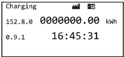 Charging 152.8.0 0000000.00 kWh 0.9.1 16:45:31