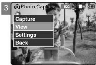 3 Photo Capt: 800 Capture View Settings Back