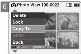 Photo View 100-0022 Delete Lock Copy To DPOF Back