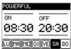POWERFUL ON OFF 08:30 20:30 LU M E G VE S R DO