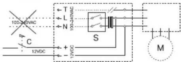 100-240VAC T L N 100-240VAC S C 12VDC + - 17VDC M