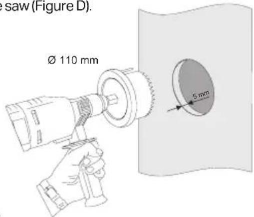 e saw (Figure D). Ø 110 mm 5 mm