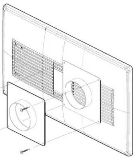 Technical line drawing of a mechanical component with internal channels and mounting holes (no text or symbols)