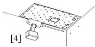 Technical line drawing of a mechanical assembly with a bracket and mounting bracket (no text or symbols)