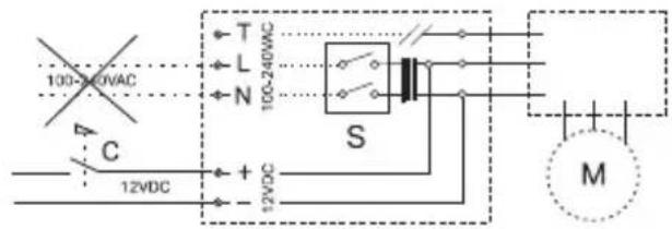 100-240VAC T L N 100-240VAC S C 12VDC + - 12VDC M