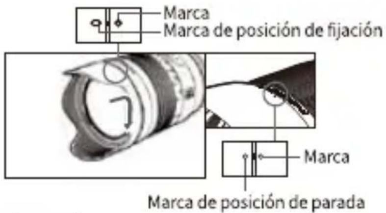 Marca Marca de posición de fijación Marca Marca de posición de parada