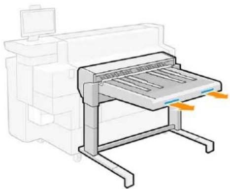 HP PageWide XL 4700 - Papirstop i stablertilbehøret. - 2