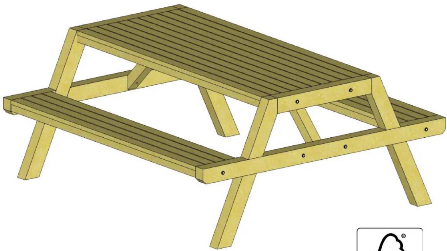Hortus 801-062 - Pinic table - Bord-/bænkesæt - Picknickbord - Picnic -pöytäsetti - 1