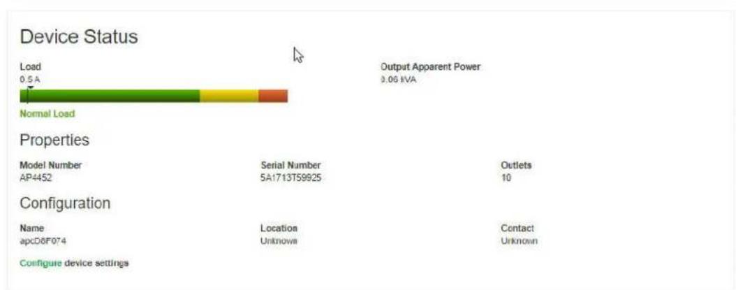 APC AP4431 - View device status - 2