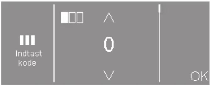 Indtast kode 0 V OK