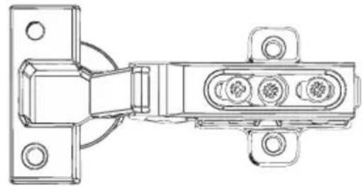 Technical line drawing of a mechanical hinge or latch component (no text or symbols)