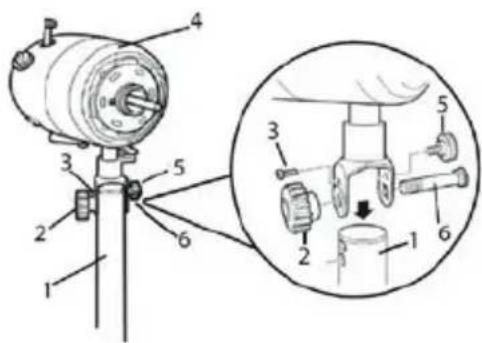 Innoliving INN-530B - Fissaggio della testa del ventilatore e del motore al piedistallo - 1