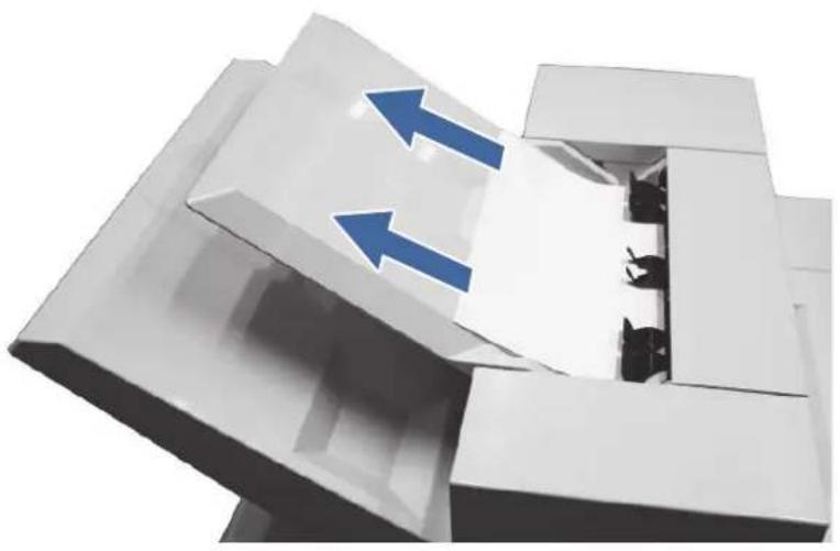 HP Color LaserJet Enterprise Flow MFP M6800zfsw - 13.6, 13.7, or 13.8 jam error in the Floor-standing finisher - 1