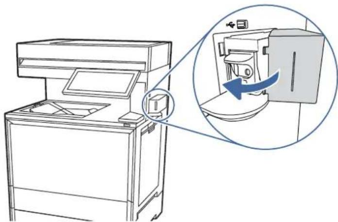 HP Color LaserJet Enterprise Flow MFP M6800zfsw - Remove and replace the staple cartridge in the convenience stapler - 4