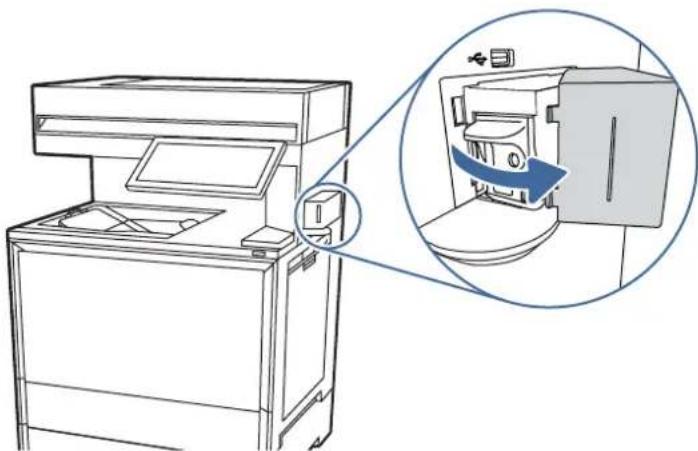 HP Color LaserJet Enterprise Flow MFP M6800zfsw - Remove and replace the staple cartridge in the convenience stapler - 1