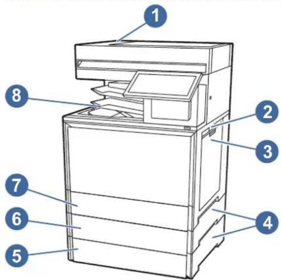 Diagram of an open refrigerator with numbered parts labeled for identification