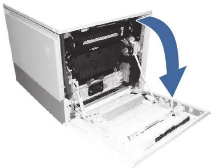 HP Color LaserJet Enterprise Flow MFP M6800zfsw - jam errors in the fuser exit area when printing to a stapler/stacker or floor-standing finisher - 2