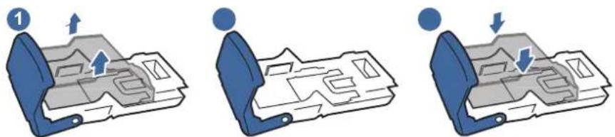 HP Color LaserJet Enterprise Flow MFP M6800zfsw - Remove and replace the staple cartridge in the finisher - 3
