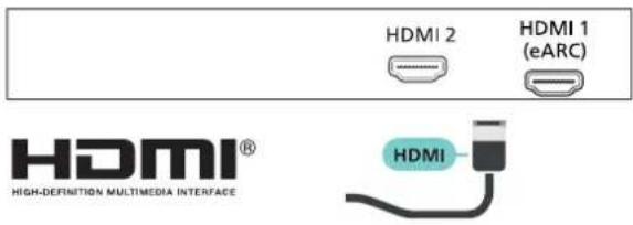 HDMI 2 HDMI 1 (eARC) HDMI® HIGH-DEFINITION MULTIMEDIA INTERFACE HDMI