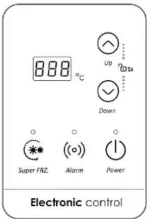888 °C Up Down Super FRZ. Alarm Power Electronic control