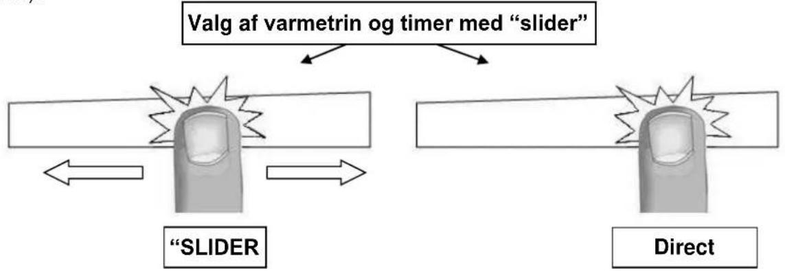 Witt Fusion HHF78FS1R - Indstilling af varmetrin og timer med "SLIDER" - 1