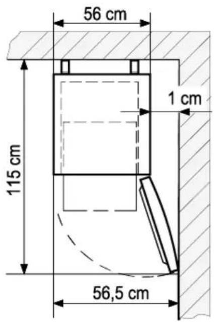 56 cm 1 cm 115 cm 56,5 cm