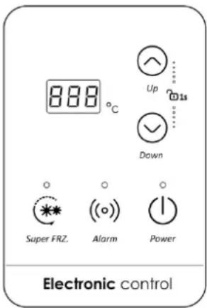 888 °C Up Down Super FRZ. Alarm Power Electronic control
