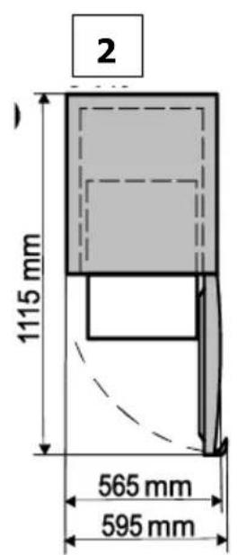 2 1115 mm 565 mm 595 mm