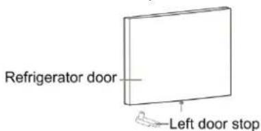 Refrigerator door Left door stop