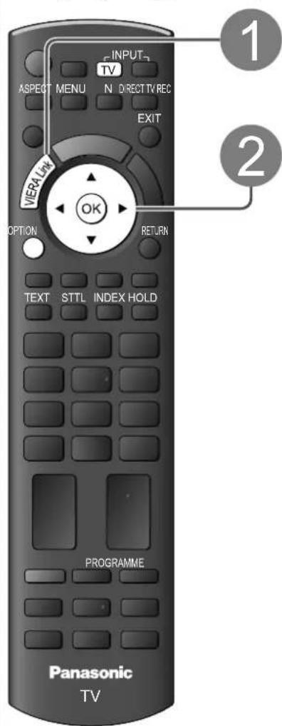 INPUT TV ASPECT MENU N DIRECT TV REC EXIT VIERA LWP OK OPTION RETURN TEXT STTL INDEX HOLD PROGRAMME Panasonic TV