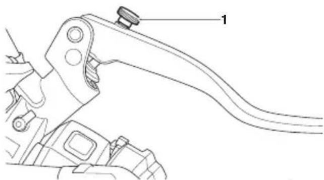 Technical diagram of a mechanical lever assembly with labeled component 1