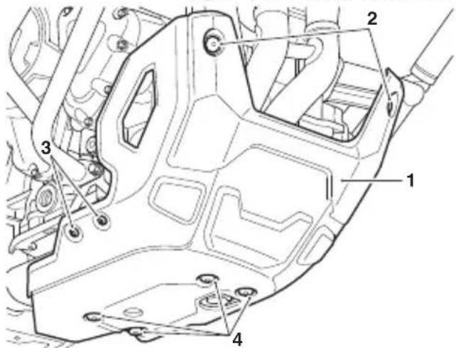 Technical diagram of a vehicle's internal components with numbered labels pointing to specific parts.