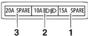 20A SPARE 10A DSD 15A SPARE 3 2 1