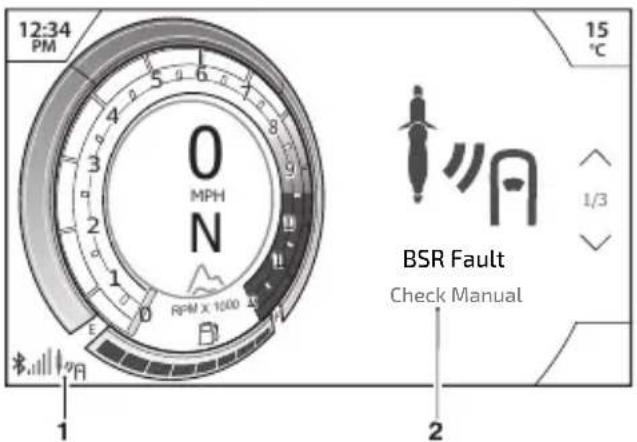 12:34 PM 0 MPH N RPM x 1000 E 1 2 1/3 15 °C BSR Fault Check Manual