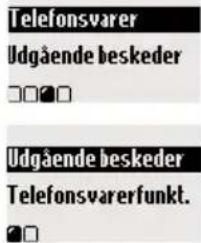 Telefonsvarer Udgående beskeder □□□□ Udgående beskeder Telefonsvarerfunkt. □□