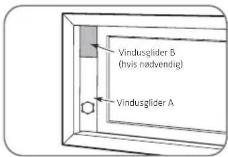 Vindusglider B (hvis nødvendig) Vindusglider A