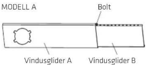 MODELL A Bolt Vindusglider A Vindusglider B