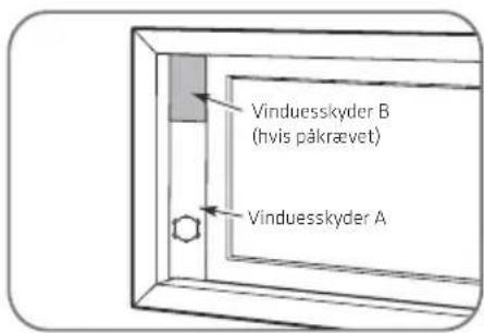 Vinduesskyder B (hvis påkrævet) Vinduesskyder A