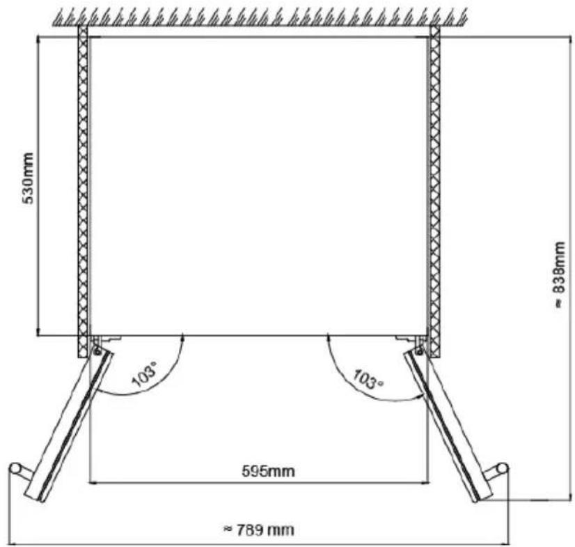 530mm 103° 103° 595mm ≈789 mm ≈838mm