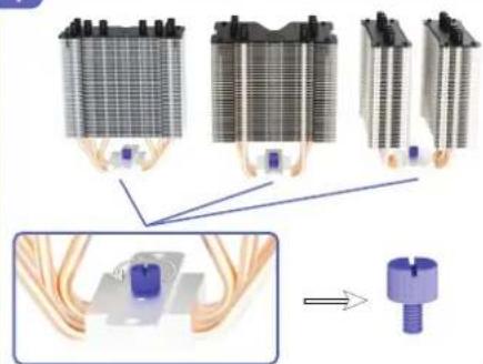 Diagram illustrating the assembly of a heat exchanger with labeled components and a magnified view showing internal connections.