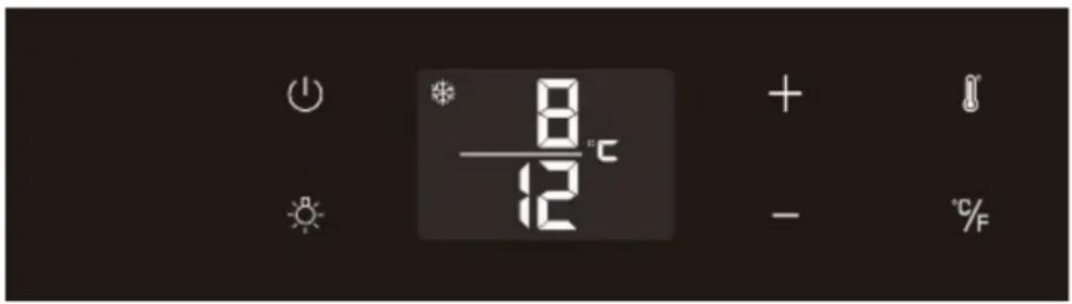 8°C 12 °C + - %