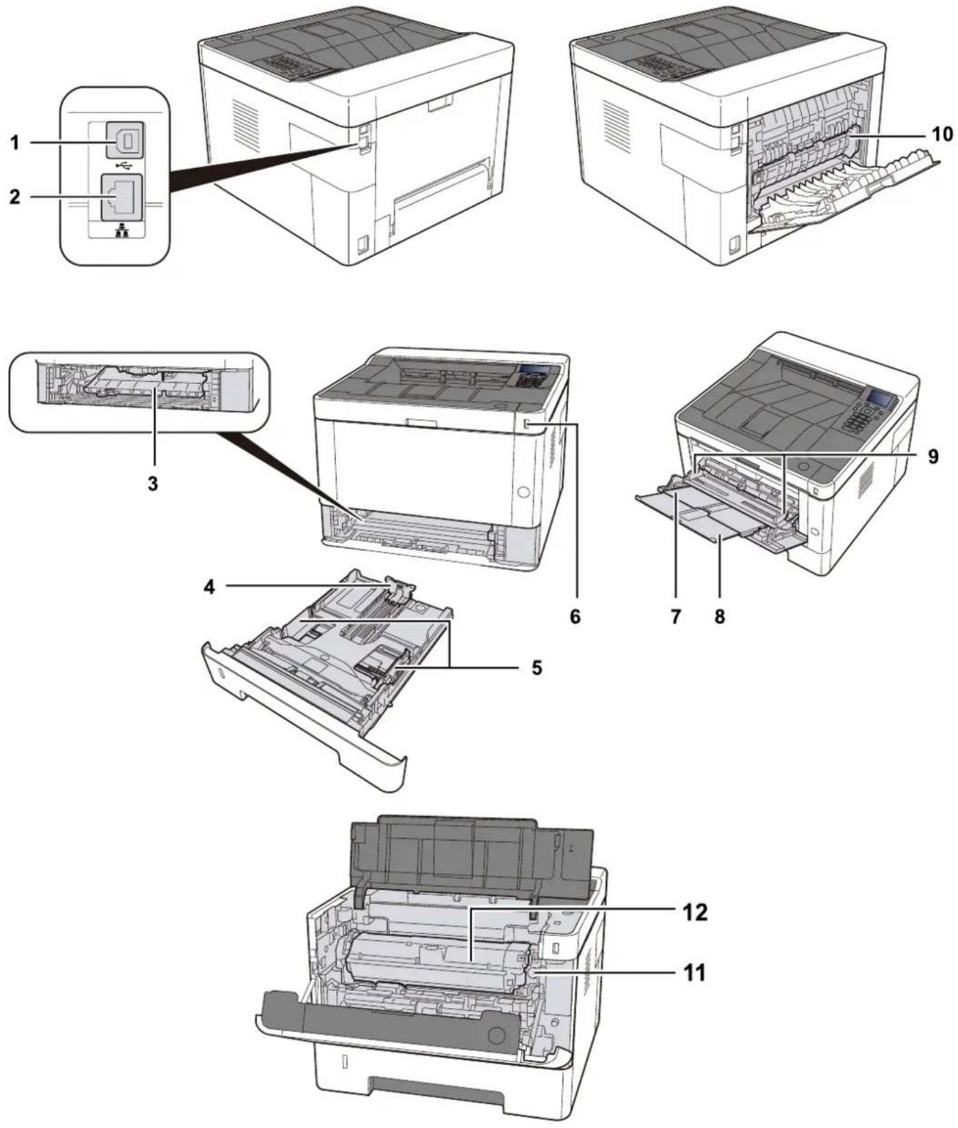 Utax P-4021DN - Maskinens dele (udvendigt) - 3