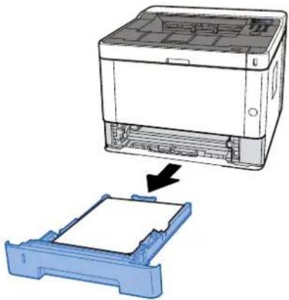 Utax P-4021DN - Træk kassette 1 ud mod dig, indtil den stopper - 1